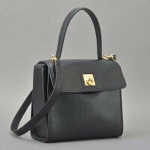 Celine top crossbody hardware bag leather shoulder handle handbag ring black